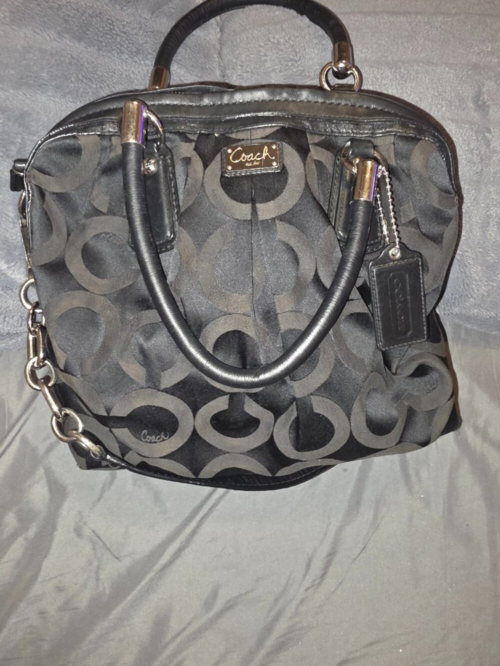 Vintage Coach black satin purse